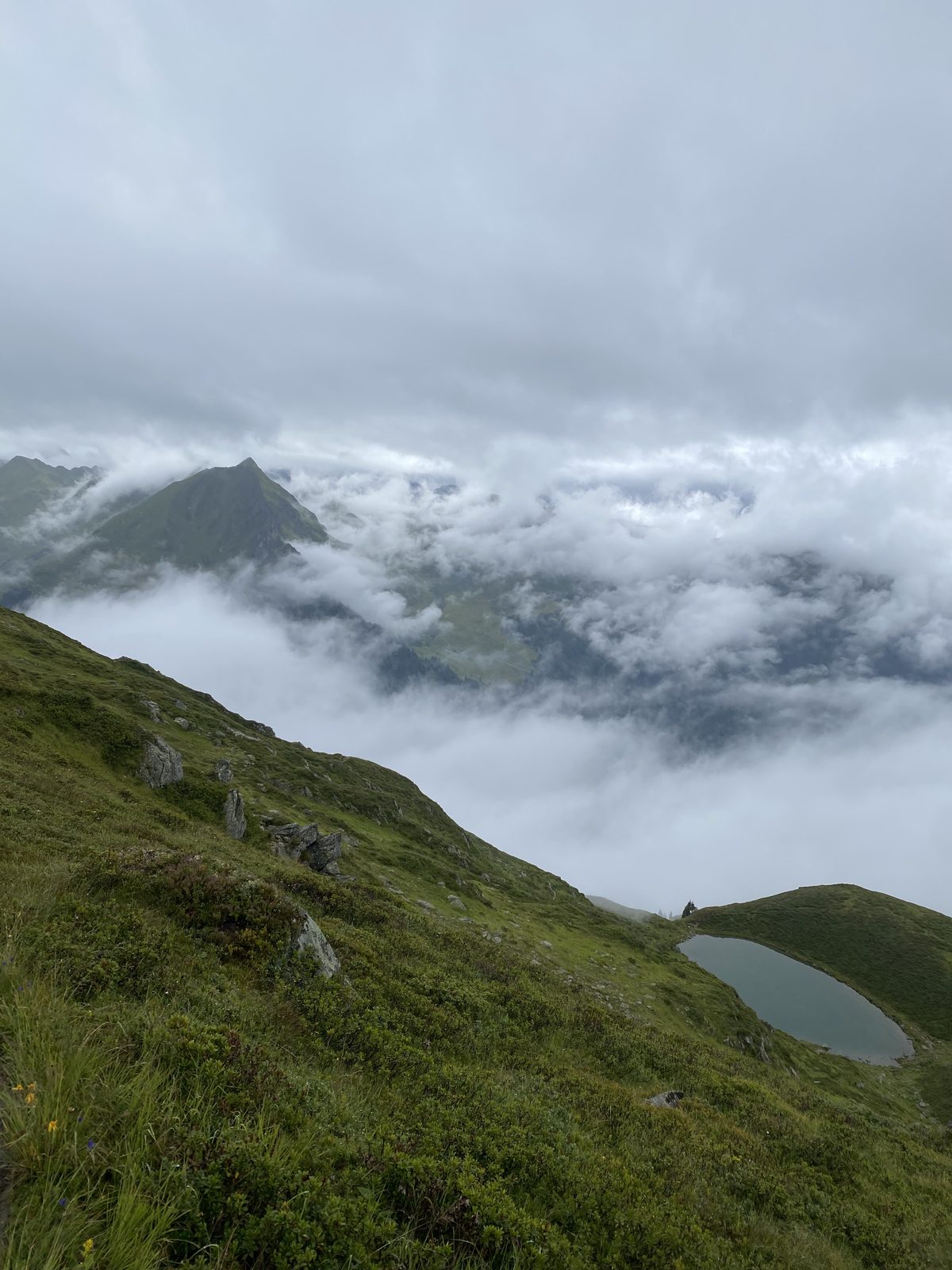 Mountain landscape along a hiking trail